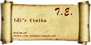 Tér Etelka névjegykártya
